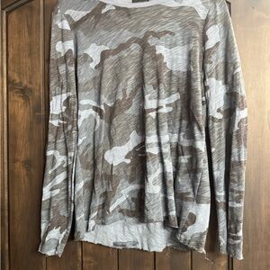 ATM Anthony Thomas Melillo Gray Camouflage Long Sleeve Tee
